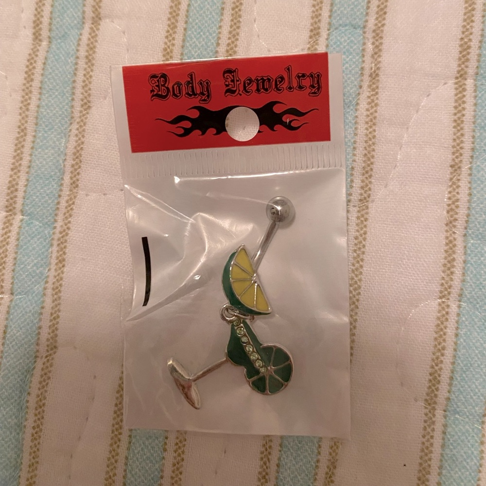 Body Candy 14G Martini 🍸 glass belly button ring